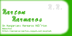 marton marmaros business card